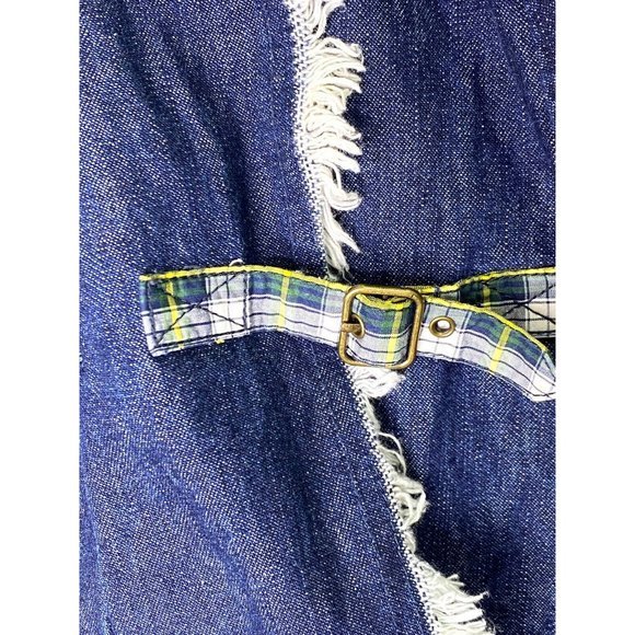Tommy Jeans Y2K Denim Pleated Skirt Size 11‎ 90’s Clueless Wrap Plaid Jean - Picture 3 of 9